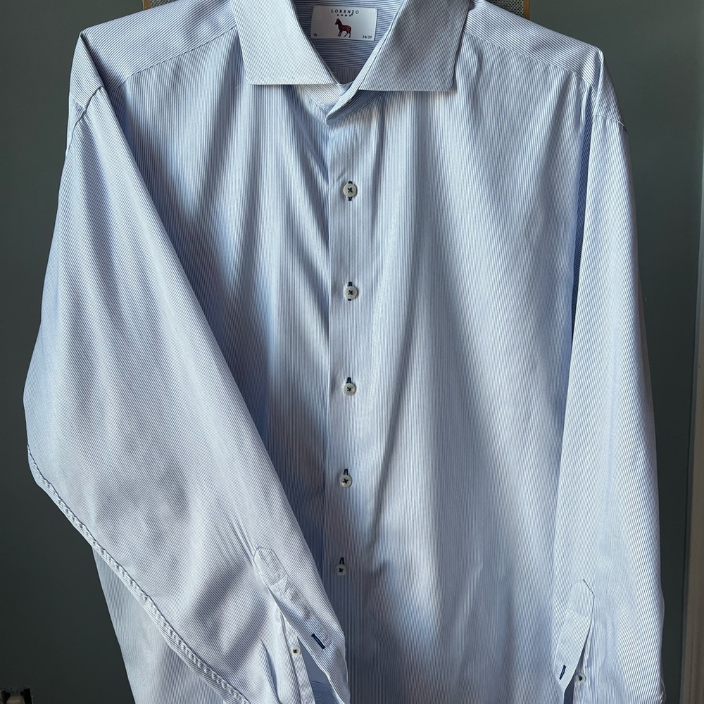 Lorenzo Uomo 18 34/35 Pinstriped Button Down